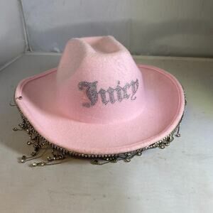 Juicy Couture Rare Pink Rhinestone Western Cowboy Hat